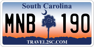 SC license plate MNB190