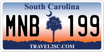 SC license plate MNB199