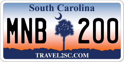 SC license plate MNB200