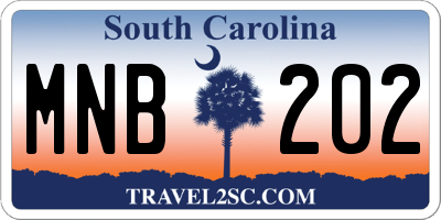 SC license plate MNB202