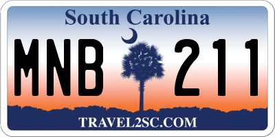 SC license plate MNB211