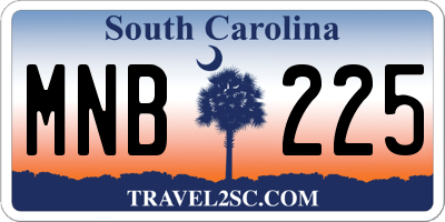 SC license plate MNB225