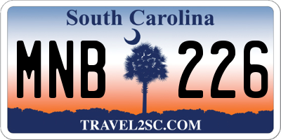 SC license plate MNB226