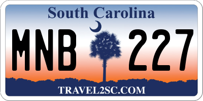 SC license plate MNB227