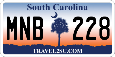 SC license plate MNB228