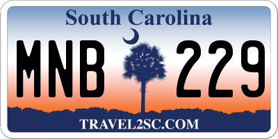 SC license plate MNB229