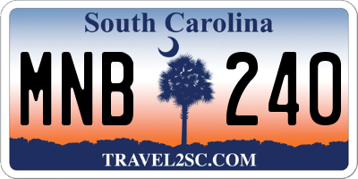 SC license plate MNB240