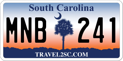 SC license plate MNB241