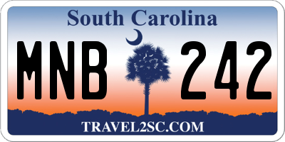 SC license plate MNB242