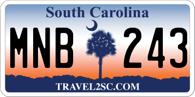 SC license plate MNB243