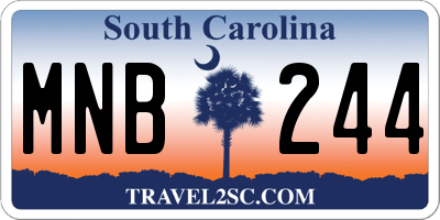 SC license plate MNB244