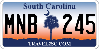 SC license plate MNB245