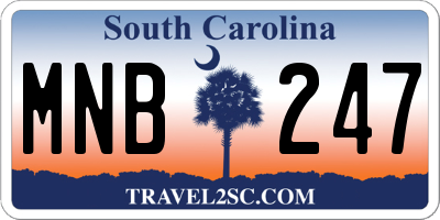 SC license plate MNB247