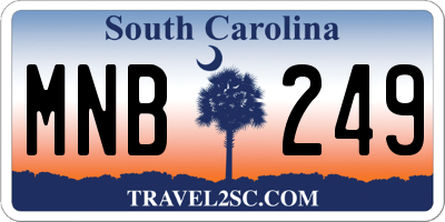SC license plate MNB249