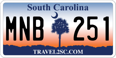 SC license plate MNB251