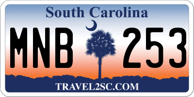 SC license plate MNB253