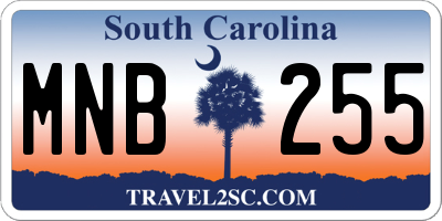 SC license plate MNB255