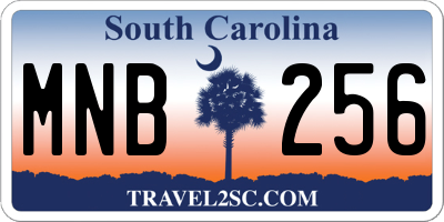 SC license plate MNB256
