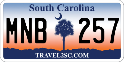 SC license plate MNB257