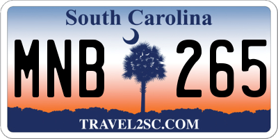 SC license plate MNB265