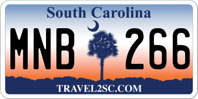 SC license plate MNB266