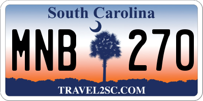 SC license plate MNB270