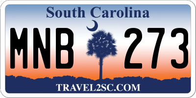 SC license plate MNB273