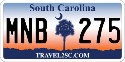 SC license plate MNB275