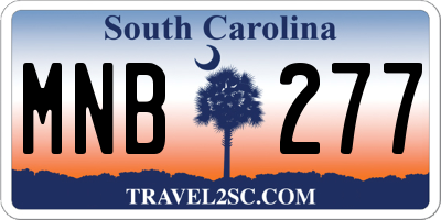 SC license plate MNB277