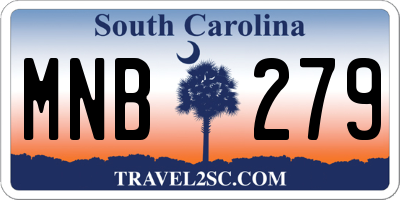 SC license plate MNB279