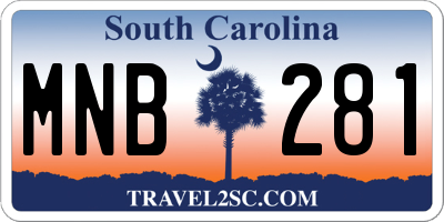 SC license plate MNB281