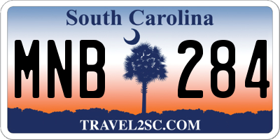 SC license plate MNB284