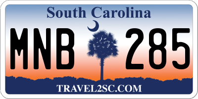 SC license plate MNB285