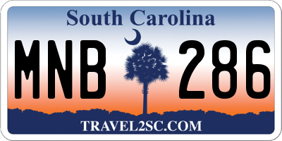 SC license plate MNB286