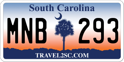 SC license plate MNB293