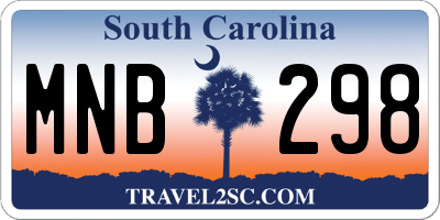 SC license plate MNB298