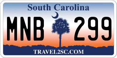 SC license plate MNB299