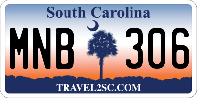 SC license plate MNB306