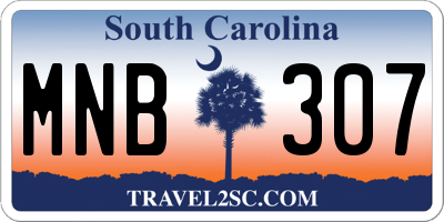 SC license plate MNB307
