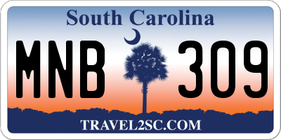SC license plate MNB309
