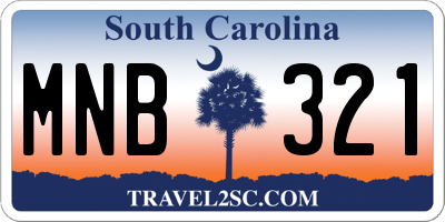 SC license plate MNB321