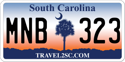 SC license plate MNB323
