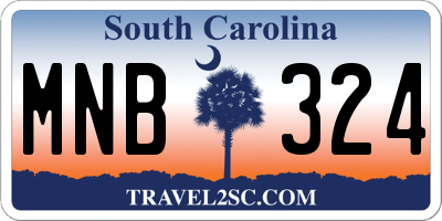 SC license plate MNB324