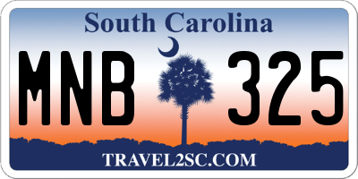 SC license plate MNB325