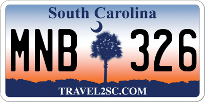 SC license plate MNB326