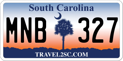 SC license plate MNB327
