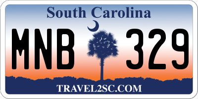 SC license plate MNB329