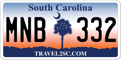 SC license plate MNB332