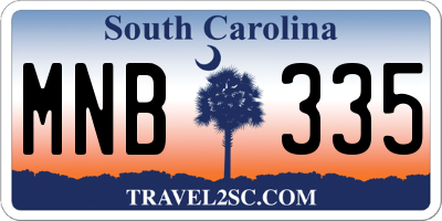 SC license plate MNB335