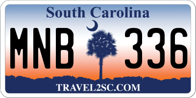 SC license plate MNB336